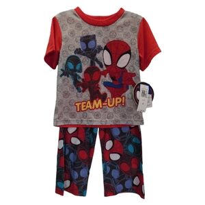 MARVEL Toddler Boy Spiderman & Friends 2Pc Pajama Set Short Sleeve Size 3T New